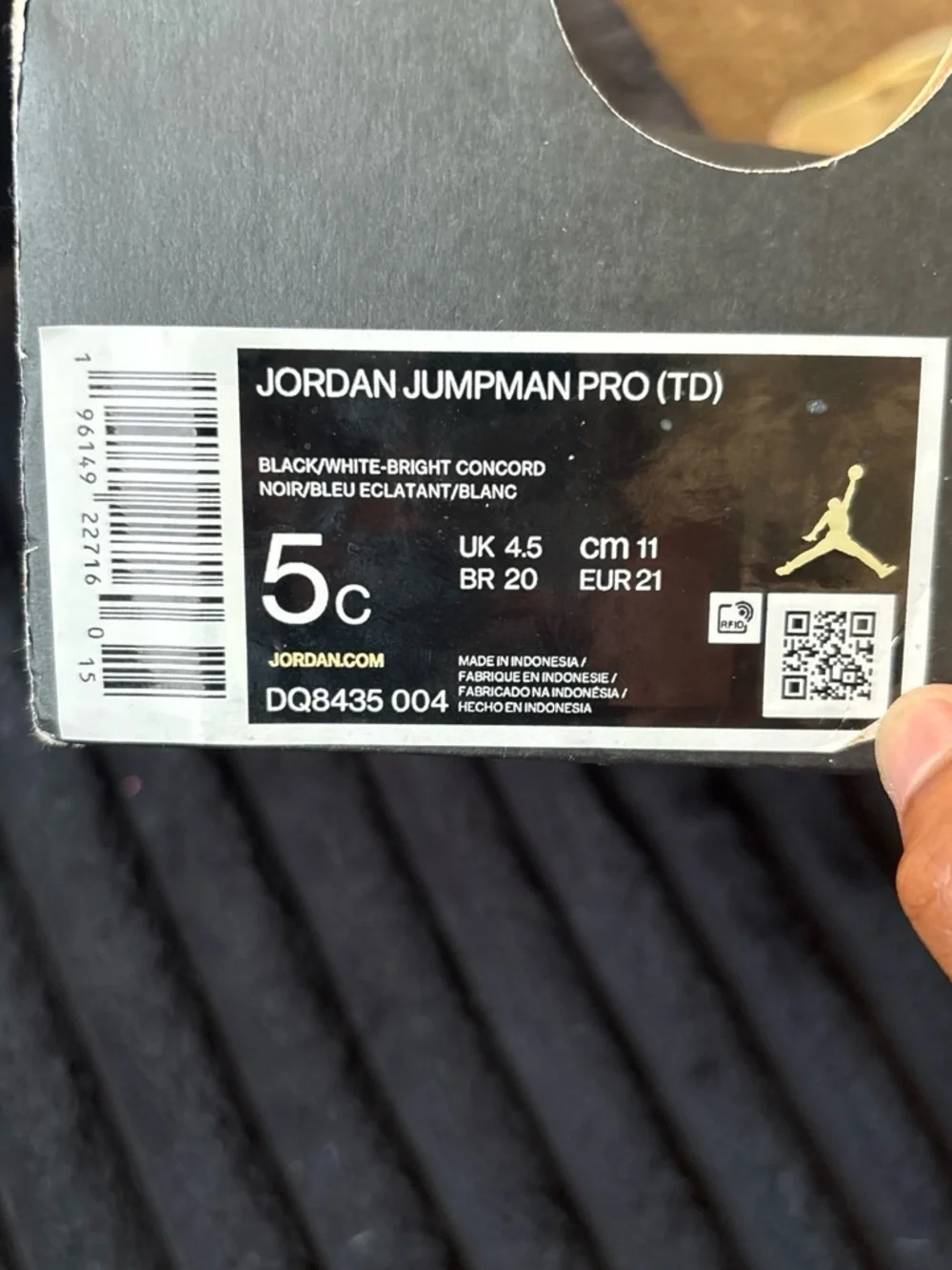 Jordan Kids Black and Purple High-Top Sneakers